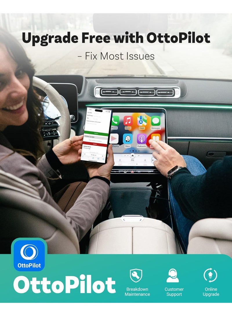 أوتوكاست محول OTTOCAST Mini Dongle 2 في 1 اللاسلكي للعبة CarPlay لأجهزة Apple iPhone مع خاصية تمرير GPS، ومحول Android Auto للسيارة، سهل الاستخدام، يحول نظام CarPlay السلكي إلى لاسلكي، ويدعم USB وUSB-C، بدون أي تأخير. - Image 3